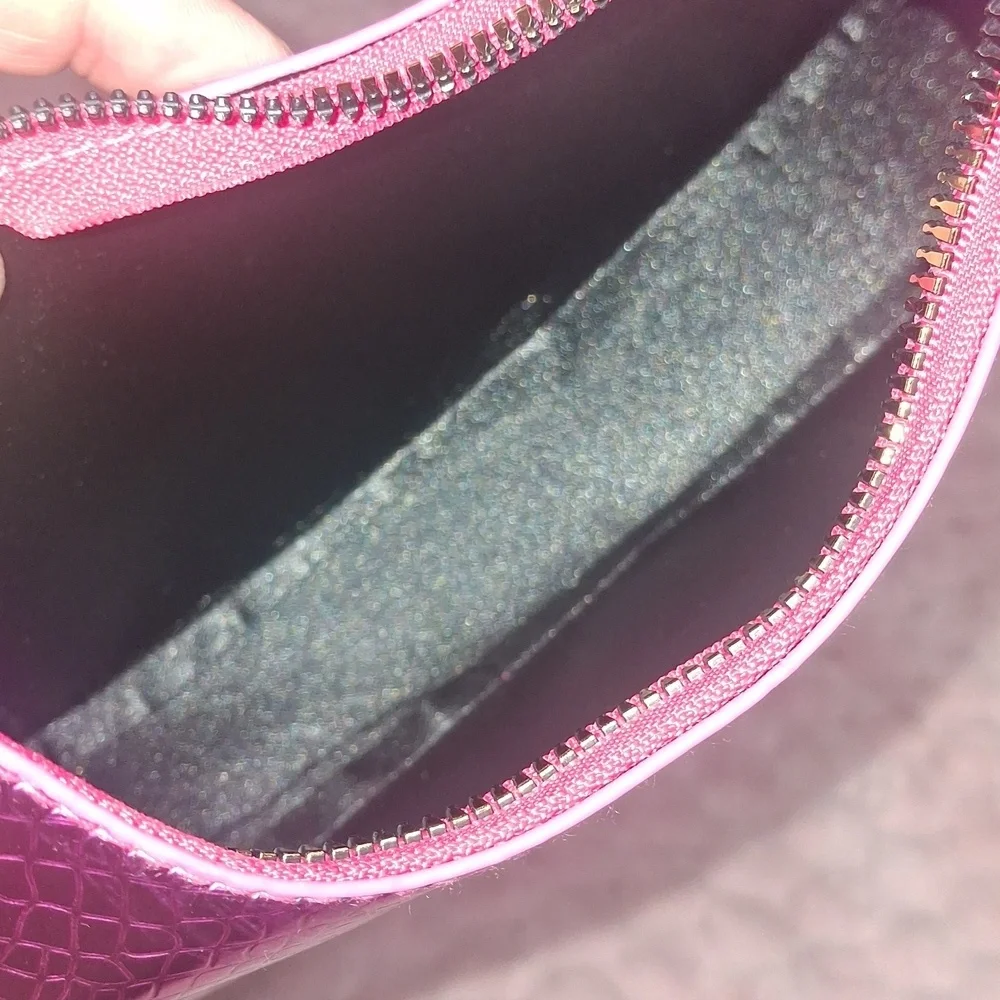 Metallic Hot Pink- Small Fashion Handbag - Picture 3 of 5